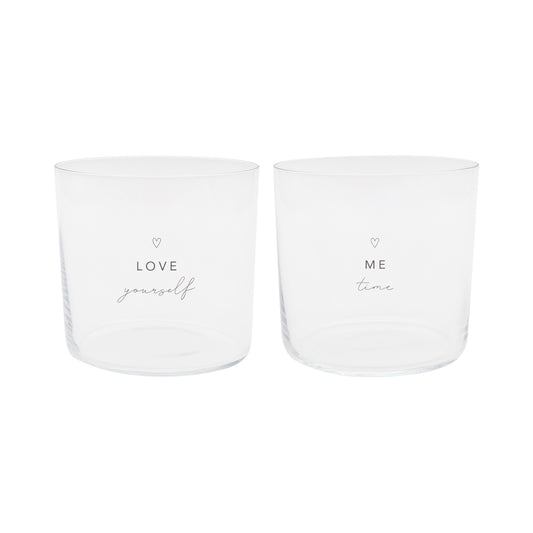 Trinkglas im 2er Set Selflove schwarz