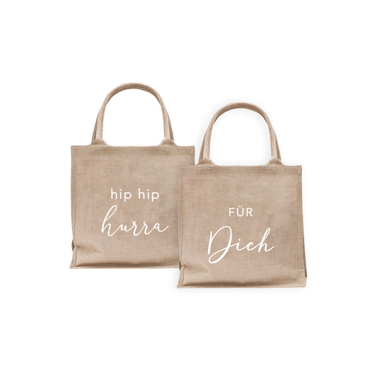 Mini Jute Shopper Für Dich & Hurra im 2er Set